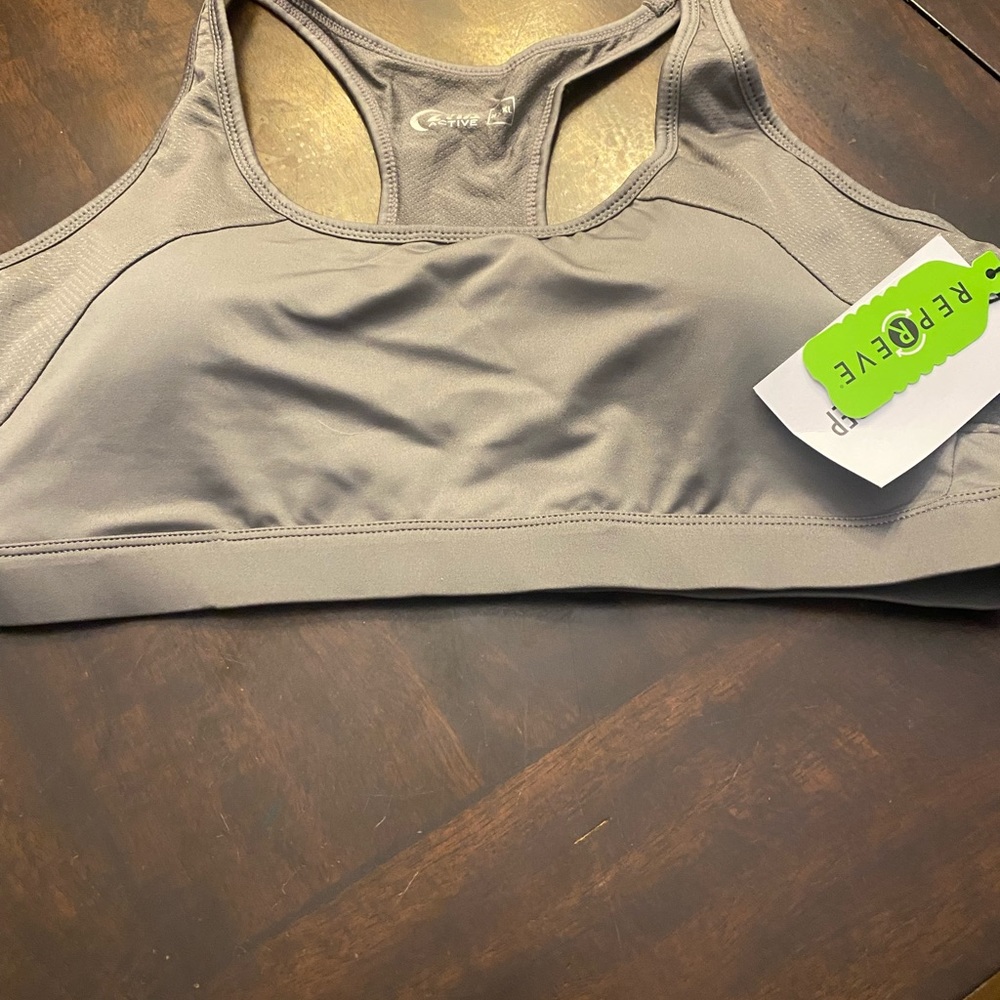 NWT Zyia Gray Classic Mesh Bra with padding XXXL